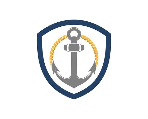 Anchor inside the shield protection Stock Illustration