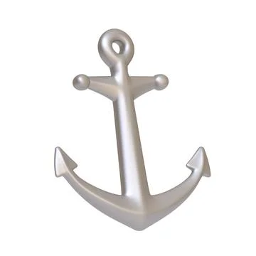 Anchor isolated on white background. 3D icon, sign and symbol Stock Illustration