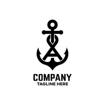 Anchor letter A logo Stock Illustration