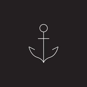 Anchor line icon, outline vector logo illustration, linear picto Illustrazione stock