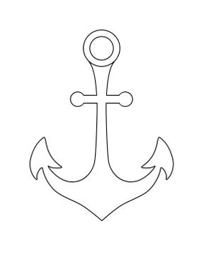 Anchor is a linear vector illustration for coloring or logo. Stock-Illustration
