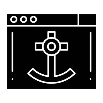 Anchor Link Glyph Icon Stock Illustration