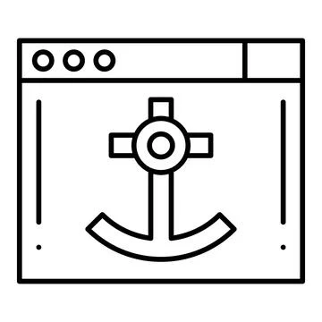 Anchor Link Line Icon Stock Illustration