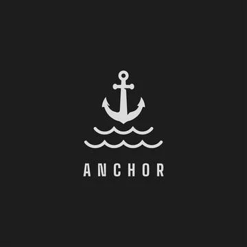 Anchor logo design  Stock Illustration