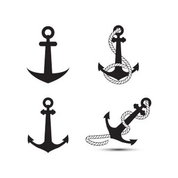 Anchor logo design template Stock Illustration