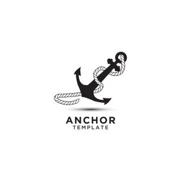 Anchor logo design template Stock Illustration