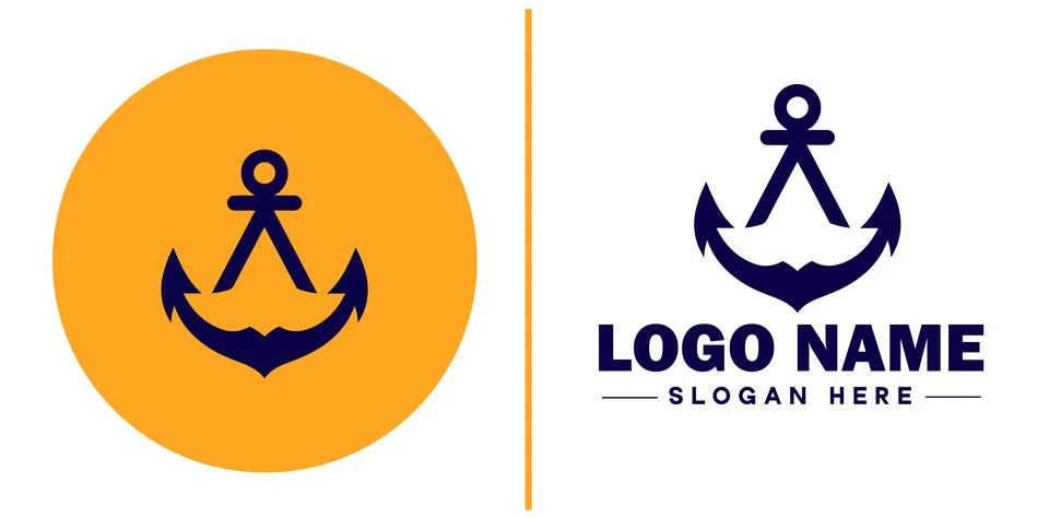 Anchor logo icon vector for Ship Yacht Luxury marine anchor icon logo templat Stock Illustration