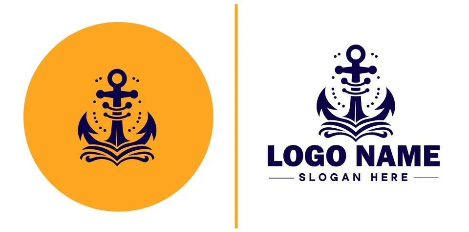 Anchor logo icon vector for Ship Yacht Luxury marine anchor icon logo templat Stock Illustration