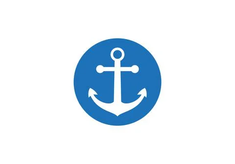 Anchor Logo Template Vector Icon Illustration. Simple anchor icon Illustrazione stock