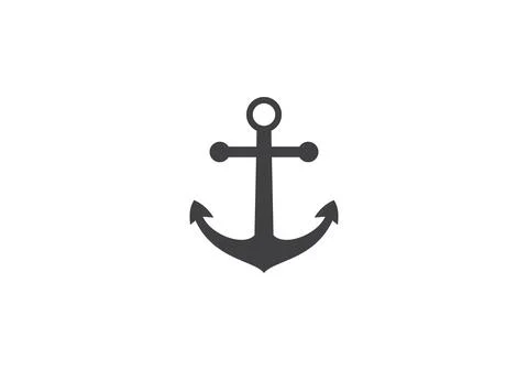 Anchor Logo Template Vector Icon Illustration. Simple anchor icon Stock Illustration