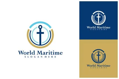 Anchor logo vector template, Creative Anchor logo design concepts, Perfect .. Stock Illustration