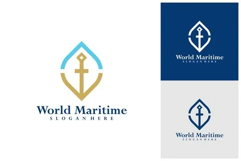 Anchor logo vector template, Creative Anchor logo design concepts, Perfect .. Stock Illustration