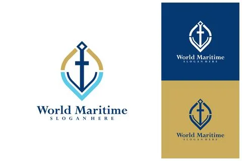 Anchor logo vector template, Creative Anchor logo design concepts, Perfect .. Stock Illustration