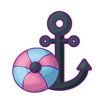 Anchor marine with float protection 스톡 일러스트