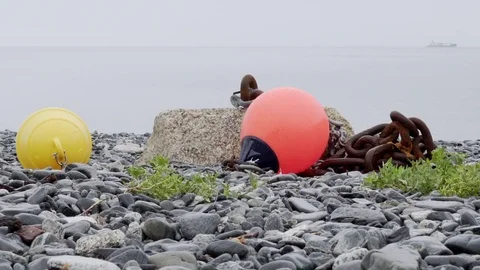 Anchor Mooring Buoy On The Beach Stock Footage Stock Footage