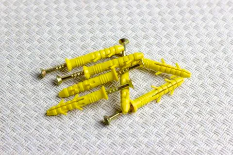 Anchor for mounting wall objects. Screws for housing repairs. 写真素材