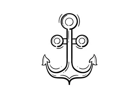 Anchor outline illustration Stock Illustration