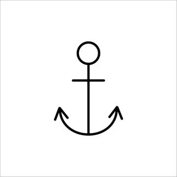 Anchor outline, linear icon. Editable stroke. Vector illustration Stock Illustration