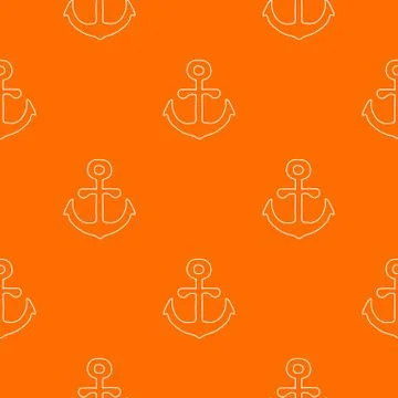 Anchor pattern orange Stock Illustration