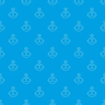 Anchor pattern seamless blue Stock Illustration