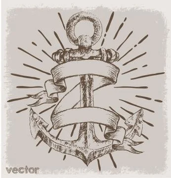 Anchor print tees vector and background Stock Illustration