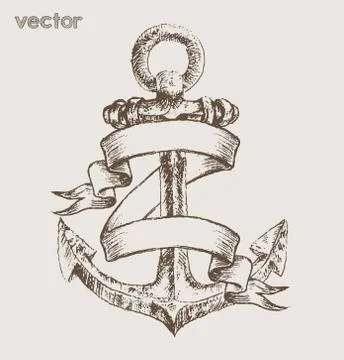 Anchor print tees vector Stock Illustration