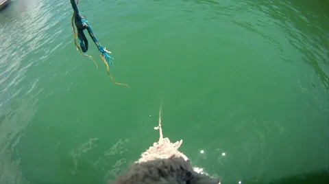 Anchor Rope Leading Into The Ocean Stock Footage 45283088