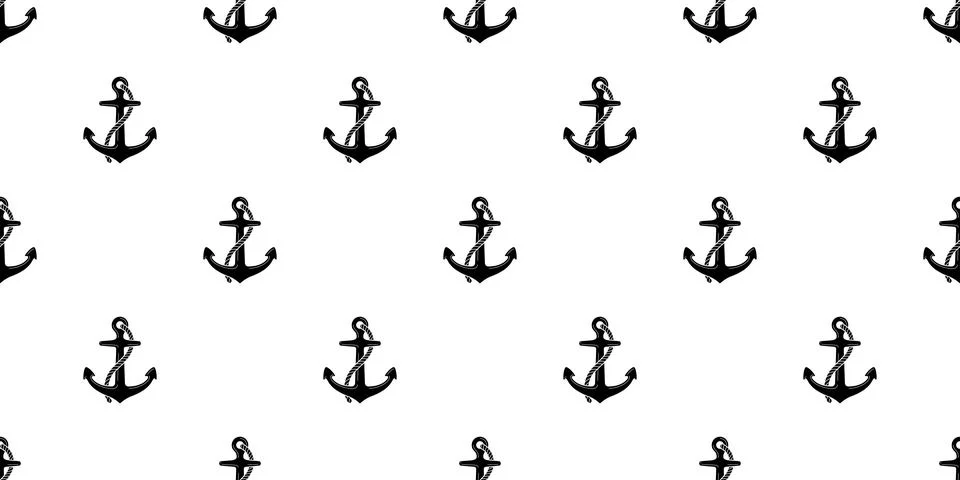Anchor Seamless Pattern boat vector pirate Nautical maritime sea ocean Illustrazione stock