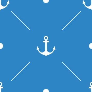 Anchor Seamless Pattern flat design Vector Illustration. Stock Illustration