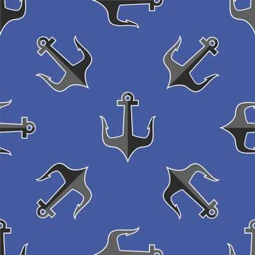 Anchor Seamless Pattern. Illustrazione stock