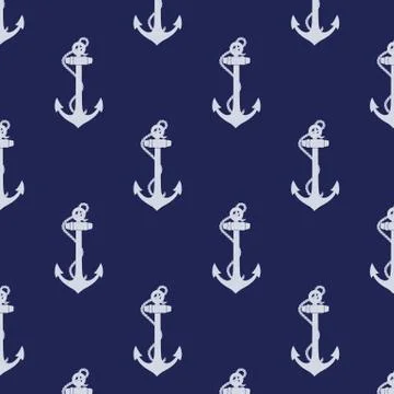Anchor seamless pattern Stock Illustration