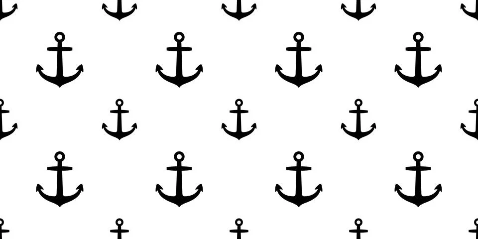 Anchor Seamless Pattern isolated vector boat maritime Nautical sea ocean イラスト素材