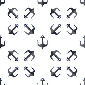 Anchor Seamless Pattern. Marine Design Illustrazione stock