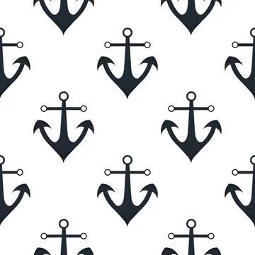 Anchor seamless pattern with sailing theme Stock Illustration