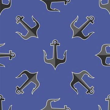 Anchor Seamless Pattern. Set of Anchor Isolated on White Background. Ancho... Stockfoto's