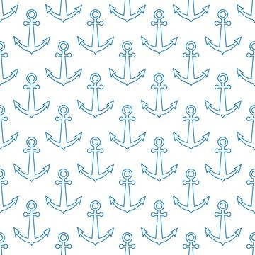 Anchor. Seamless pattern for simple backgrounds, textures, and packaging Stock Illustration