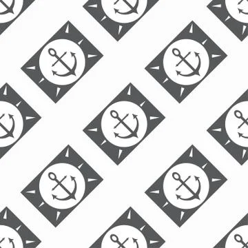 Anchor seamless vector pattern Stock Illustration