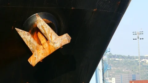 Anchor on ship bow 4k intro video for business Stock Footage 95269517