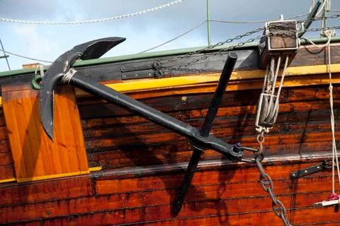 Anchor on a ship Stock Photos