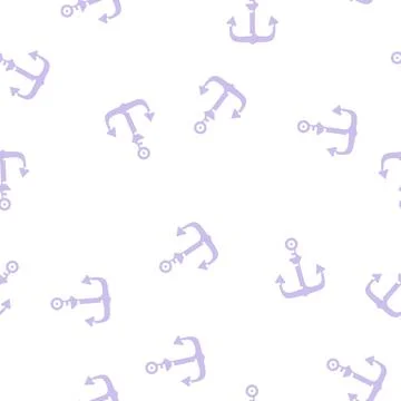 Anchor ship pirate glyph vector seamless pattern Stock Illustration