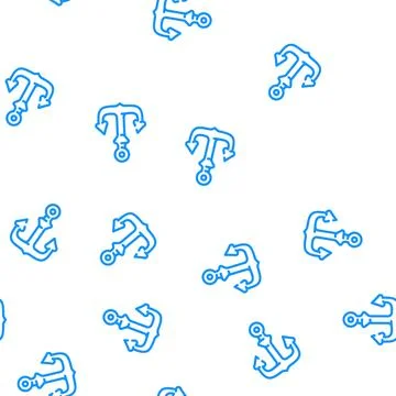 Anchor ship pirate vector seamless pattern Illustrazione stock