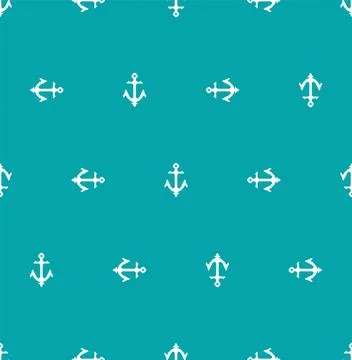 Anchor ship pixel art pattern seamless. 8 bit background Stock Illustration