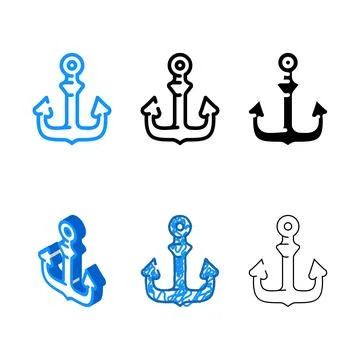 Anchor ship range pirate color icon vector Stock Illustration