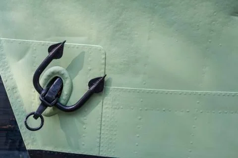 Anchor on the side of ship Stock Photos