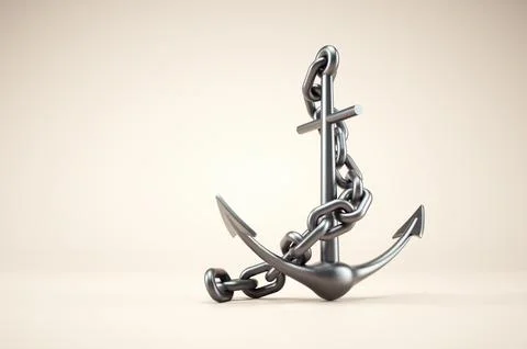Anchor on simple background. Stock Illustration