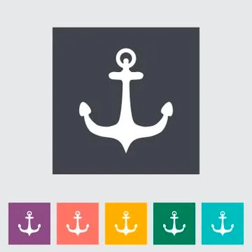 Anchor single flat icon. Stock Illustration