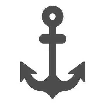 Anchor solid icon, ocean concept, navigation and nautical symbol sign on white Stock Illustration