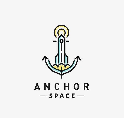 Anchor space vector, anchor rocket vector concept Stock Illustration
