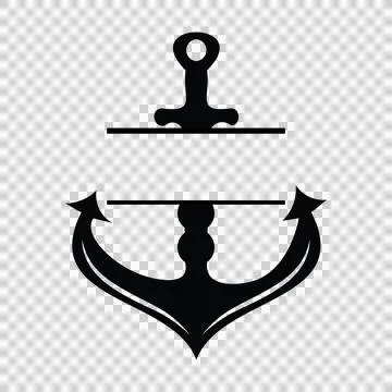 Anchor With Split And Silhouette In Black Stock Illustration