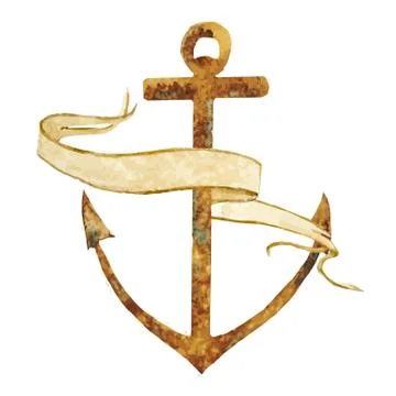 Anchor with stripe Stock Illustration